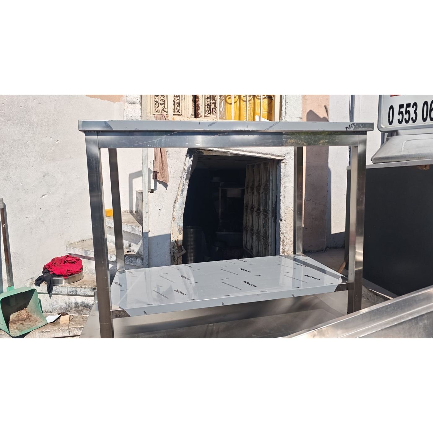 Krom Taban Raflı Çalışma Tezgâhı - Stok Modeli