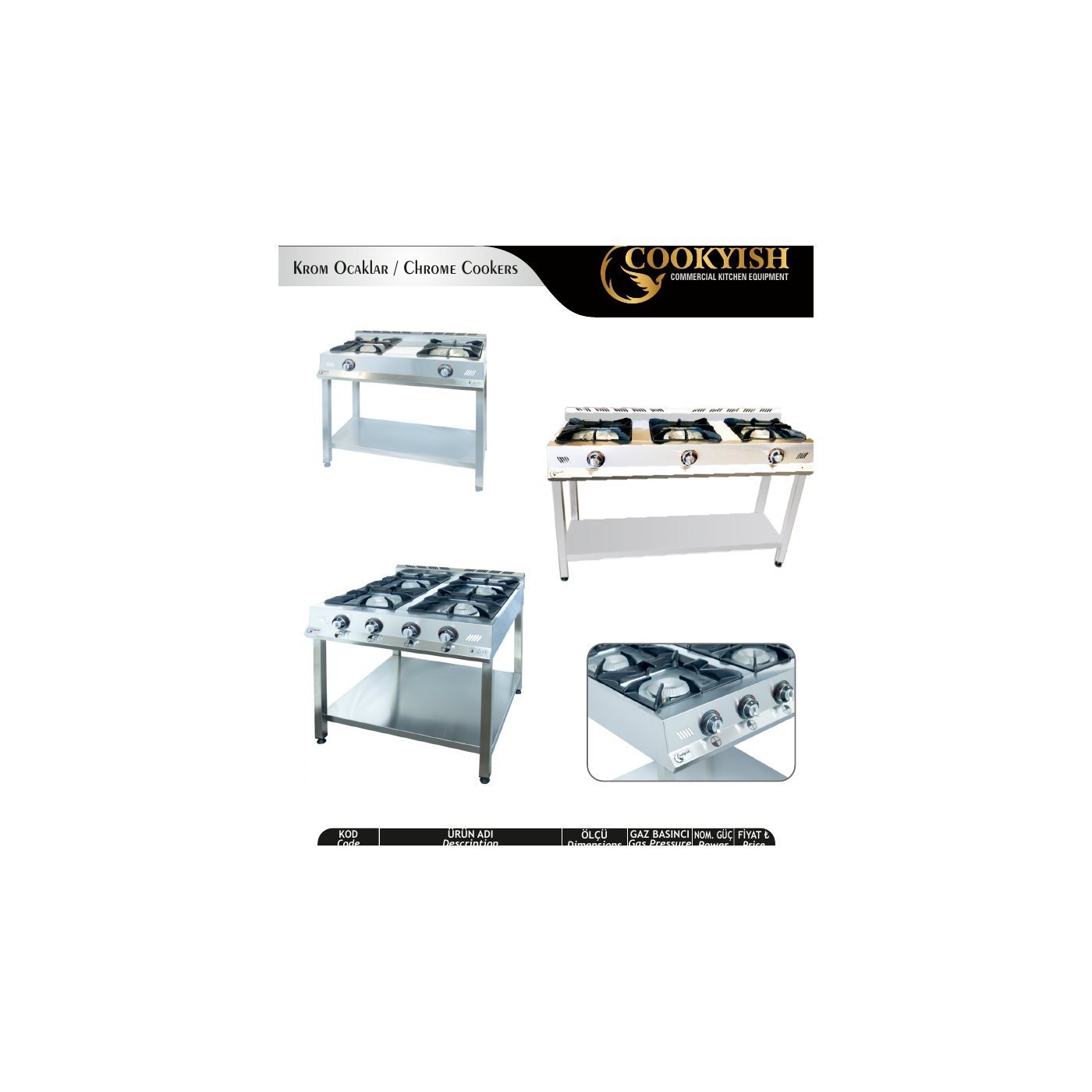 Taban Raflı Altılı Krom Ocak - Cookyish CKH-011