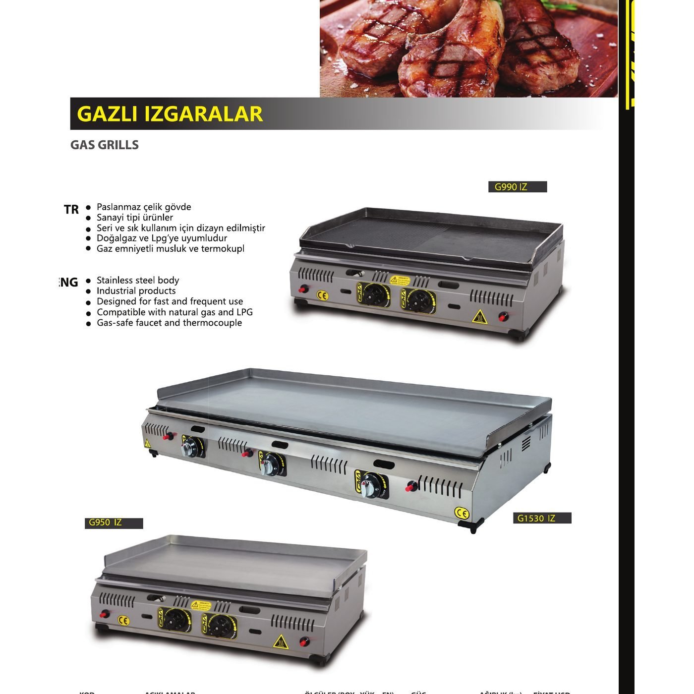 120 cm Pleyt Izgara - GMA G1530-IZ