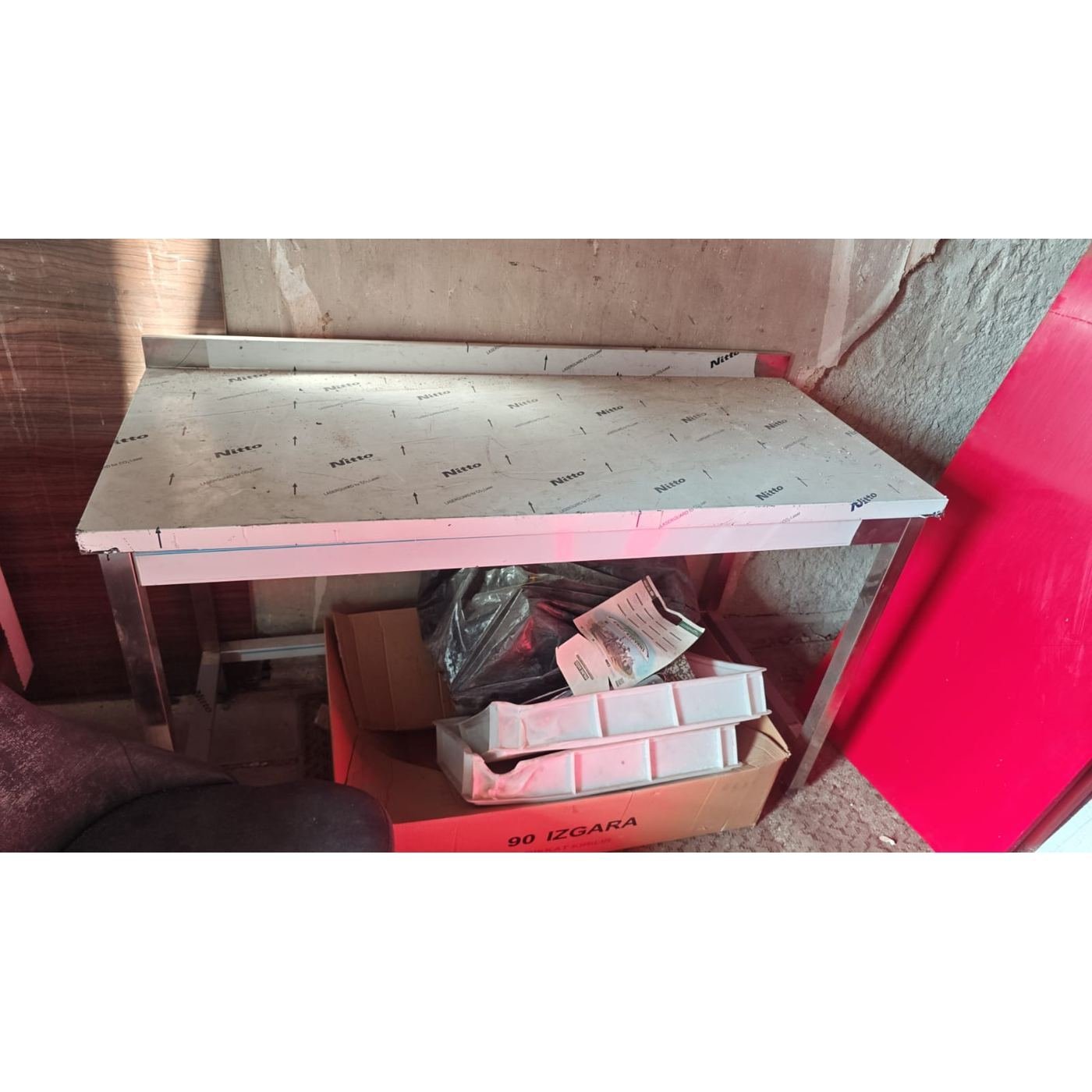 140 cm Krom Ayak Bağlı Çalışma Tezgâhı